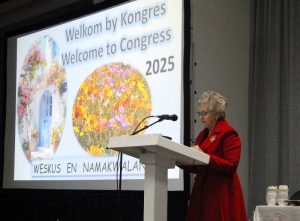DONDERDAG: 21 Augustus. Verwelkoming: VLVK-president Mev. Estelle du Plessis